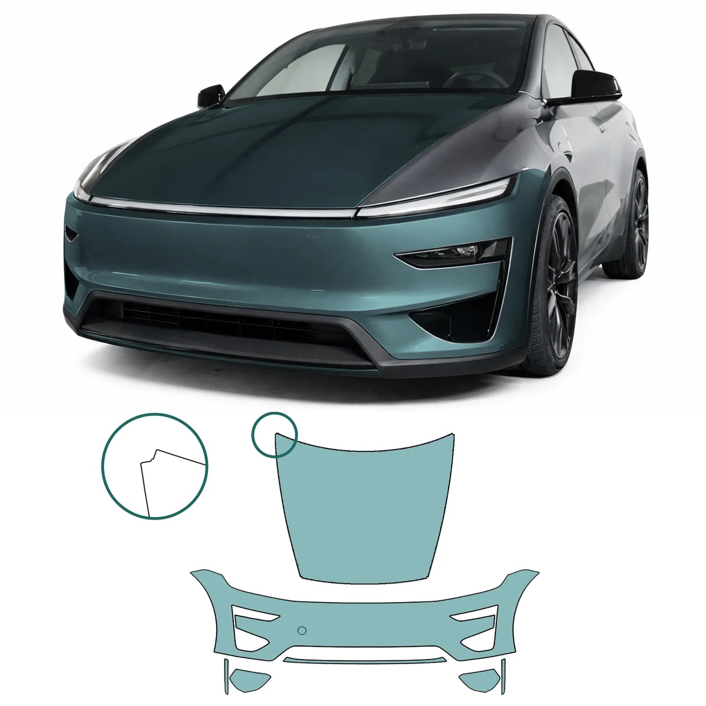 Model Y "Juniper" Performance Front Kit Regular – Lakbeschermingsfolieset (PPF) voor de voorkant van de auto