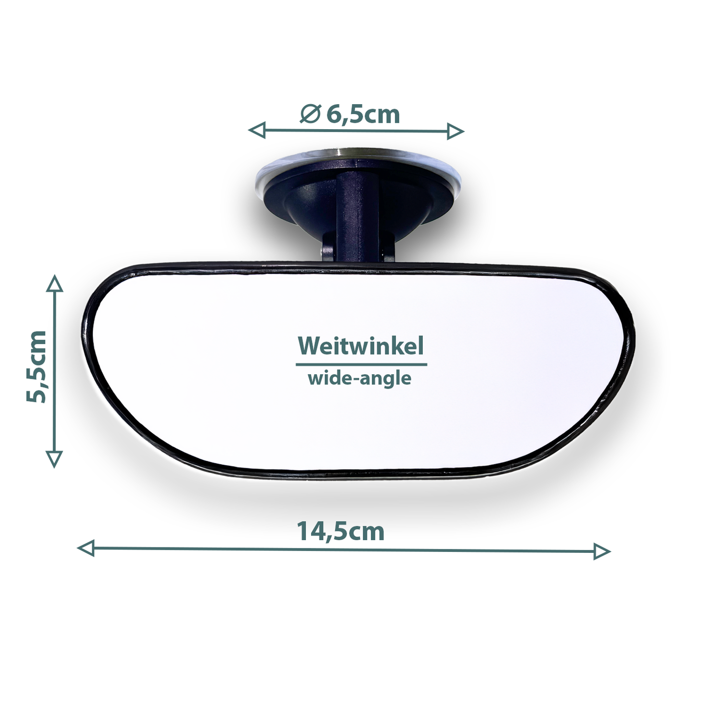 Binnenspiegel met zuignap – Rijinstructeurspiegel / Babyspiegel met groothoek